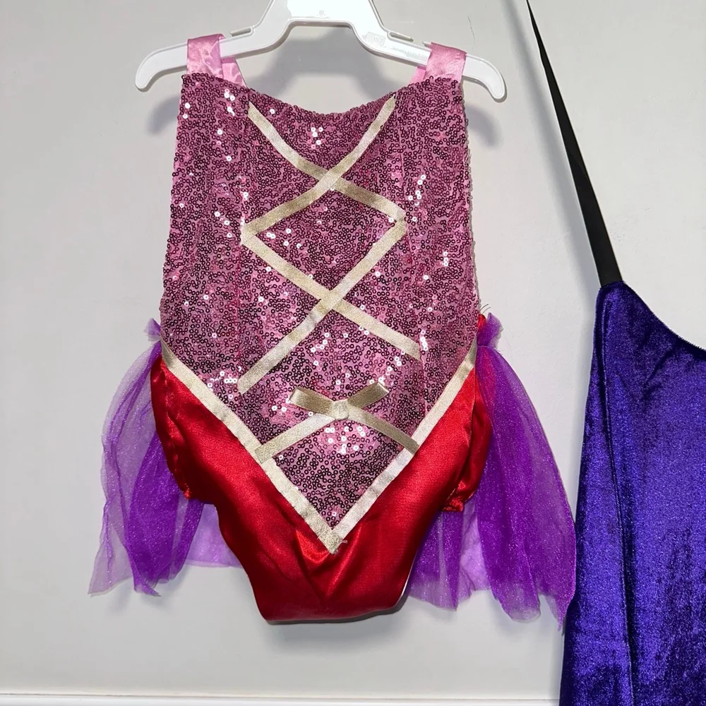 IBTOM CASTLE Toddler Girls 80 Sanderson Sisters Costume Witch Sequin Romper New